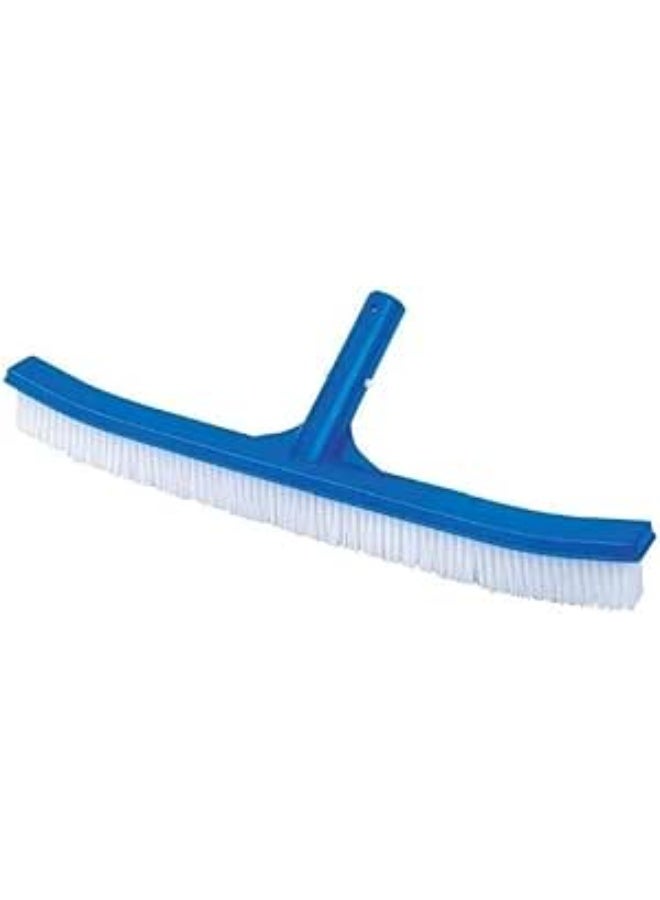 ماى سوق رأس فرشاة تنظيف حمامات السباحة شديدة التحمل مقاس 18 بوصة - شعيرات نايلون متينة وتصميم منحني لتنظيف الجدران والأرضيات والزوايا - لون أزرق. - Image 1